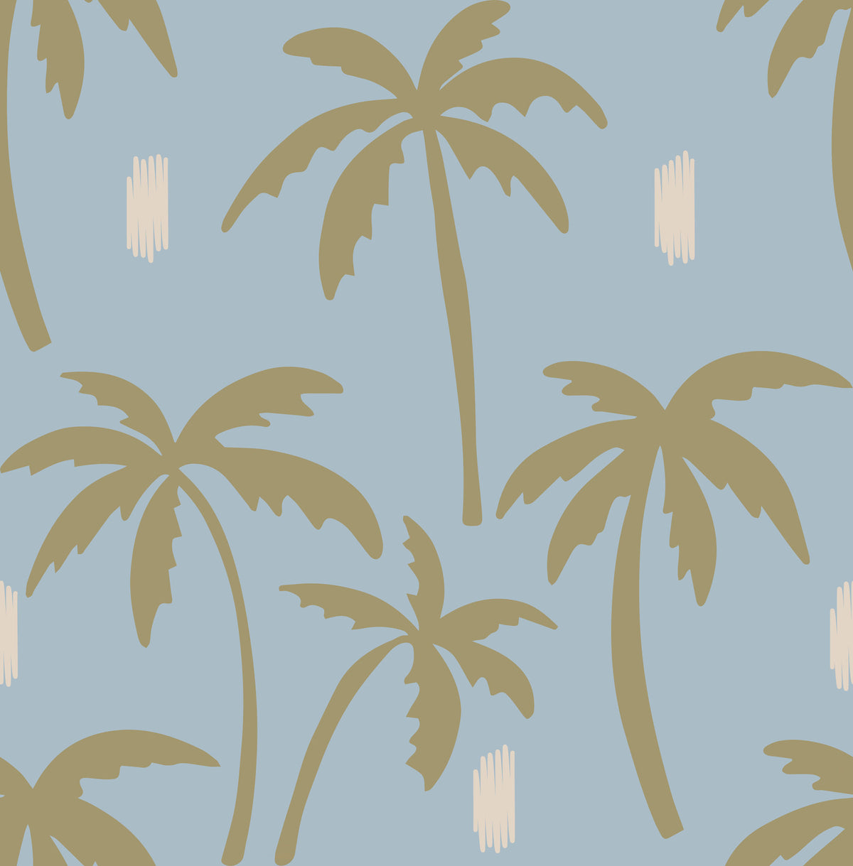 Soft Blue Palm Tree Wallpaper Boho Coastal Wallpaper⁠ in your room