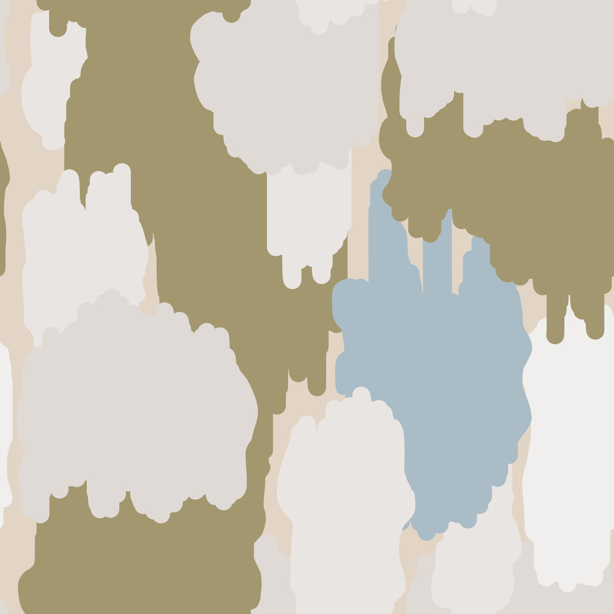 Olive Green Abstract Wallpaper Boho Coastal Wallpaper⁠ in your room — zoomed