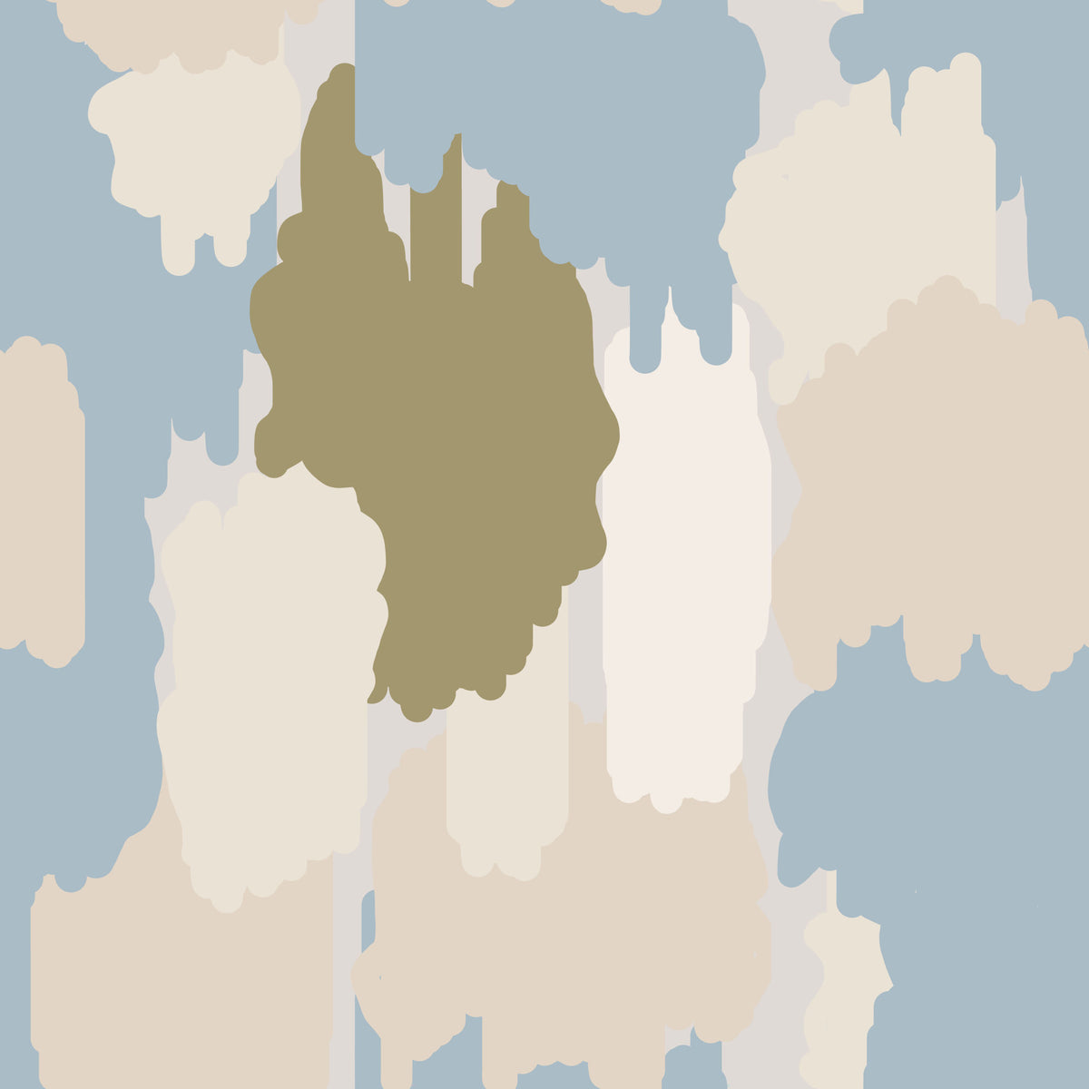 Soft Blue Abstract Wallpaper Boho Coastal Wallpaper⁠ in your room — zoomed