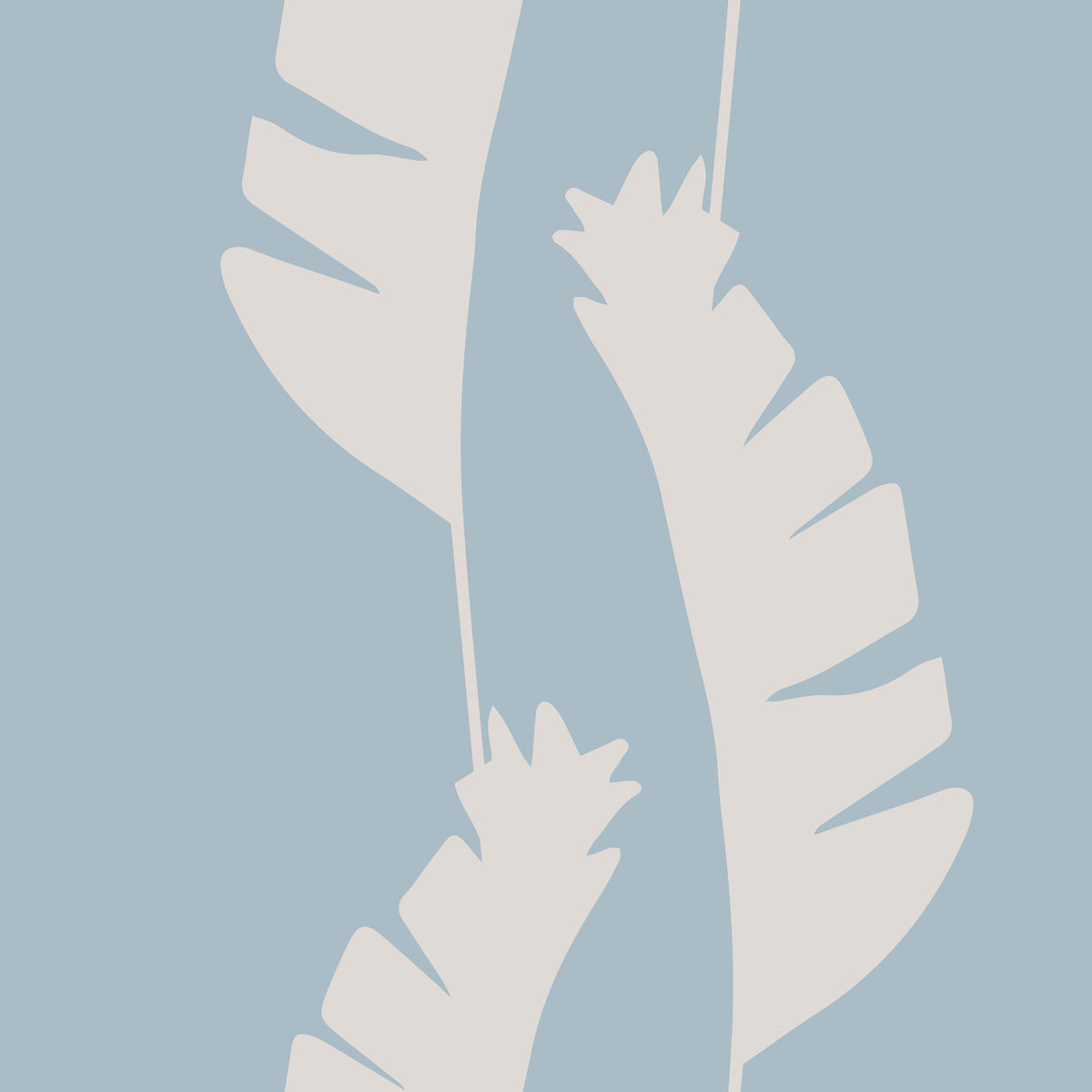 Soft Blue Banana Leaf Wallpaper Boho Coastal Wallpaper⁠ in your room