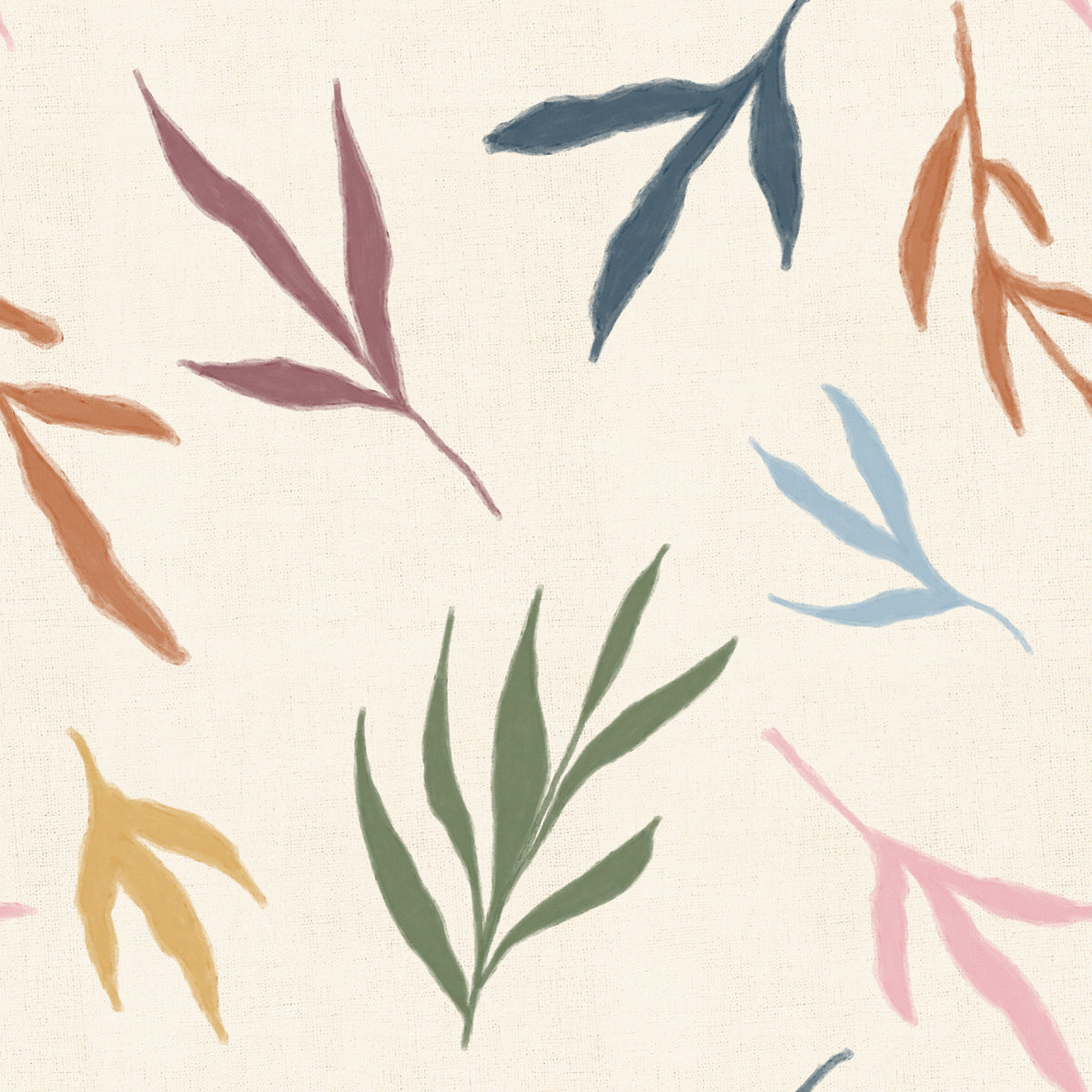 Tropical Painted Leaves Wallpaper⁠ in your room — zoomed