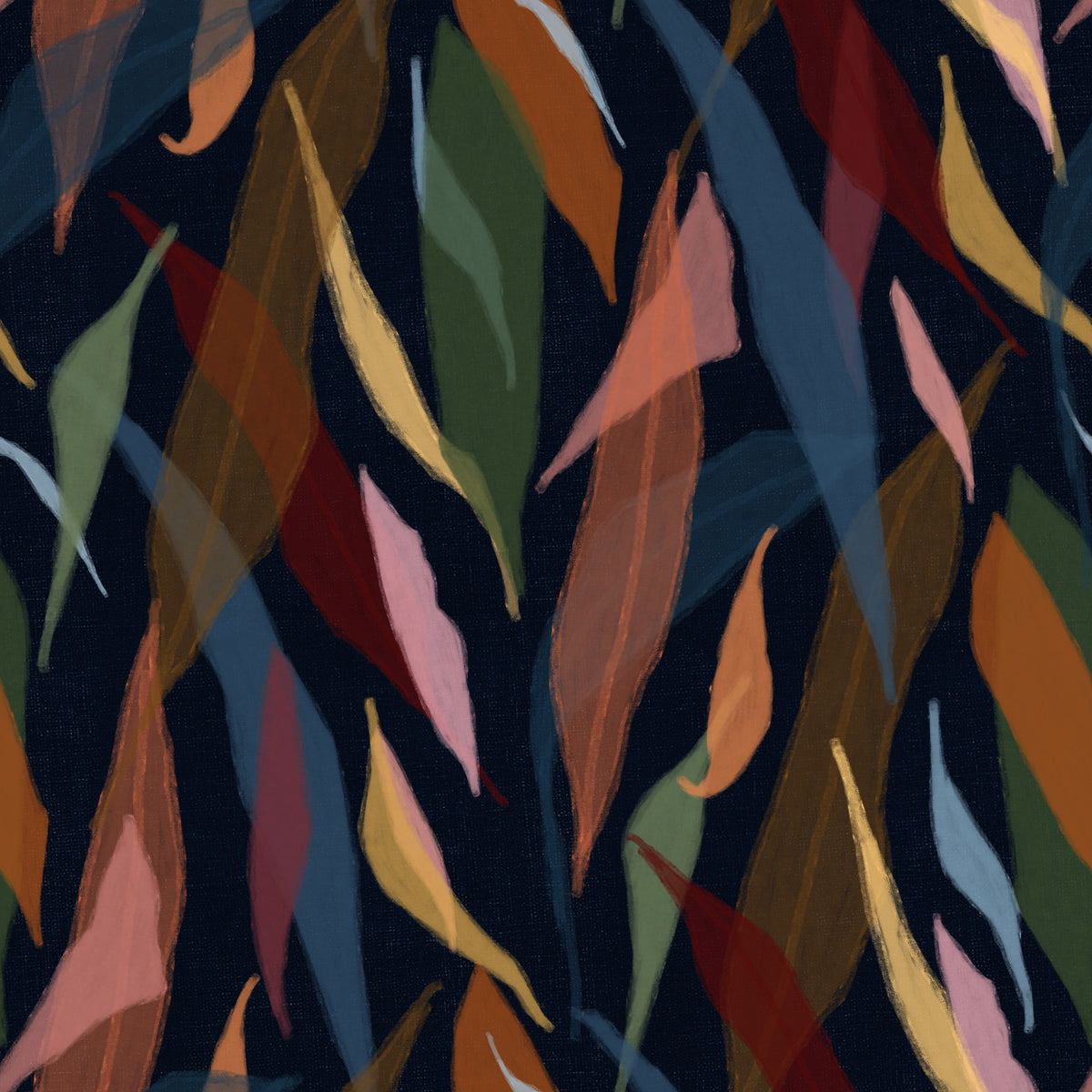 Tropical Painted Foliage Dark Wallpaper⁠ in your room