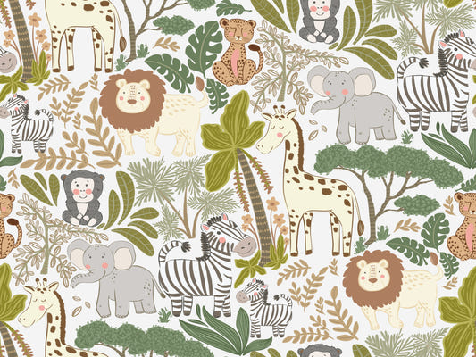 Safari Friends' Playful Jungle Wallpaper⁠