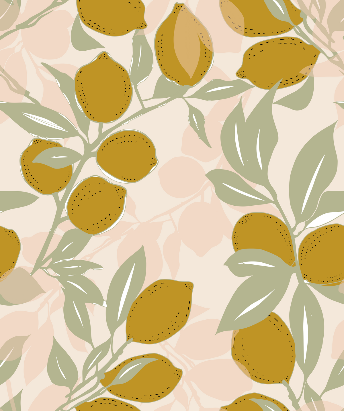 Lemon Wallpaper Mediterranean Amalfi Kitchen Wallpaper⁠ in your room