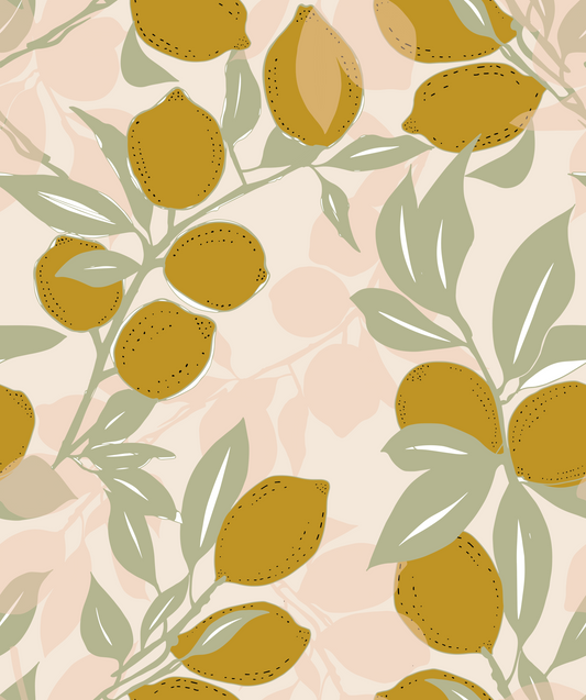 Lemon Wallpaper Mediterranean Amalfi Kitchen Wallpaper⁠