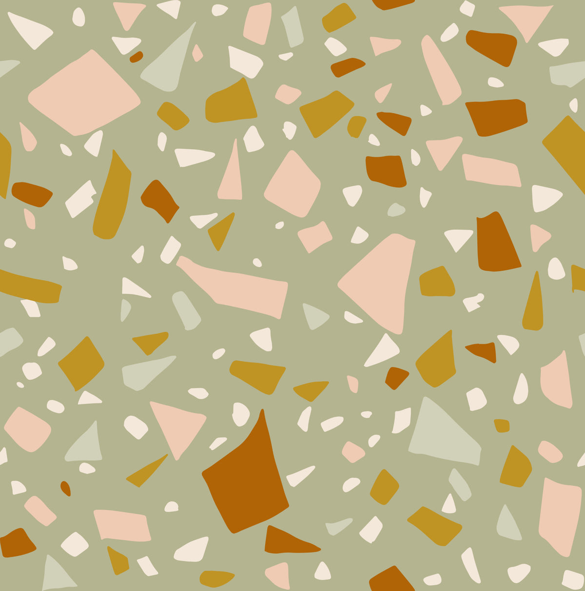 Sage Peach Terrazzo Wallpaper Mediterranean Wallpaper⁠ in your room