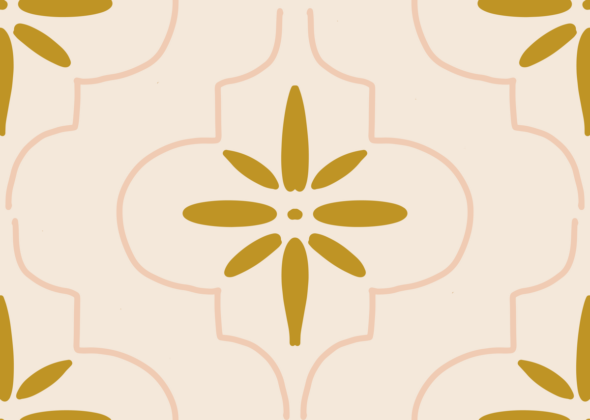 Gold Sand Tile Wallpaper Mediterranean Geometric Wallpaper⁠ in your room