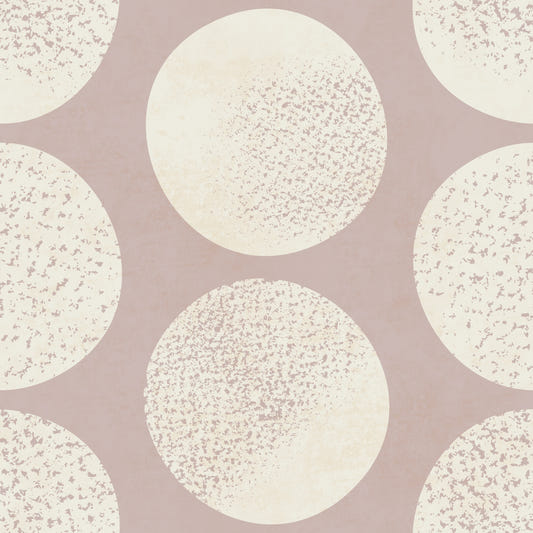 Organic Polka Dots Stippled Modern Cream on Dusty Rose Wallpaper⁠