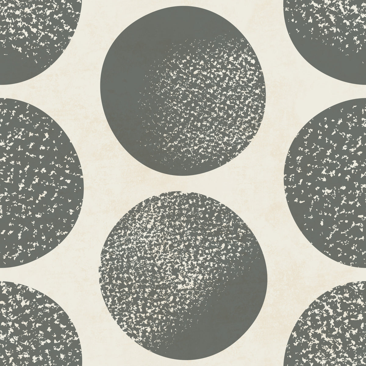 Organic Polka Dots Stippled Modern Slate Grey on Cream Wallpaper⁠ in your room