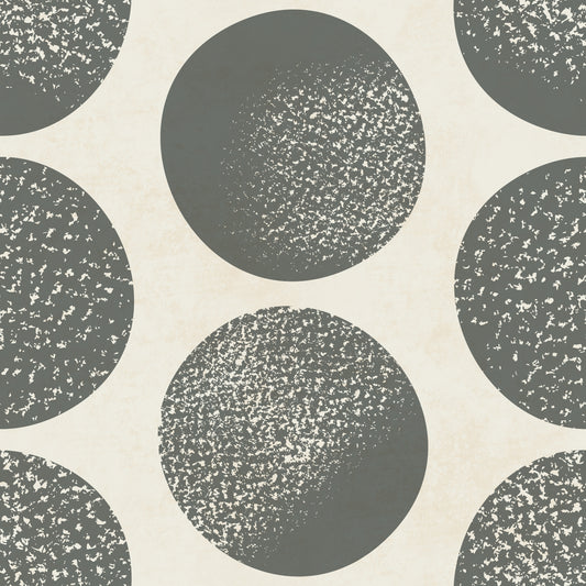 Organic Polka Dots Stippled Modern Slate Grey on Cream Wallpaper⁠