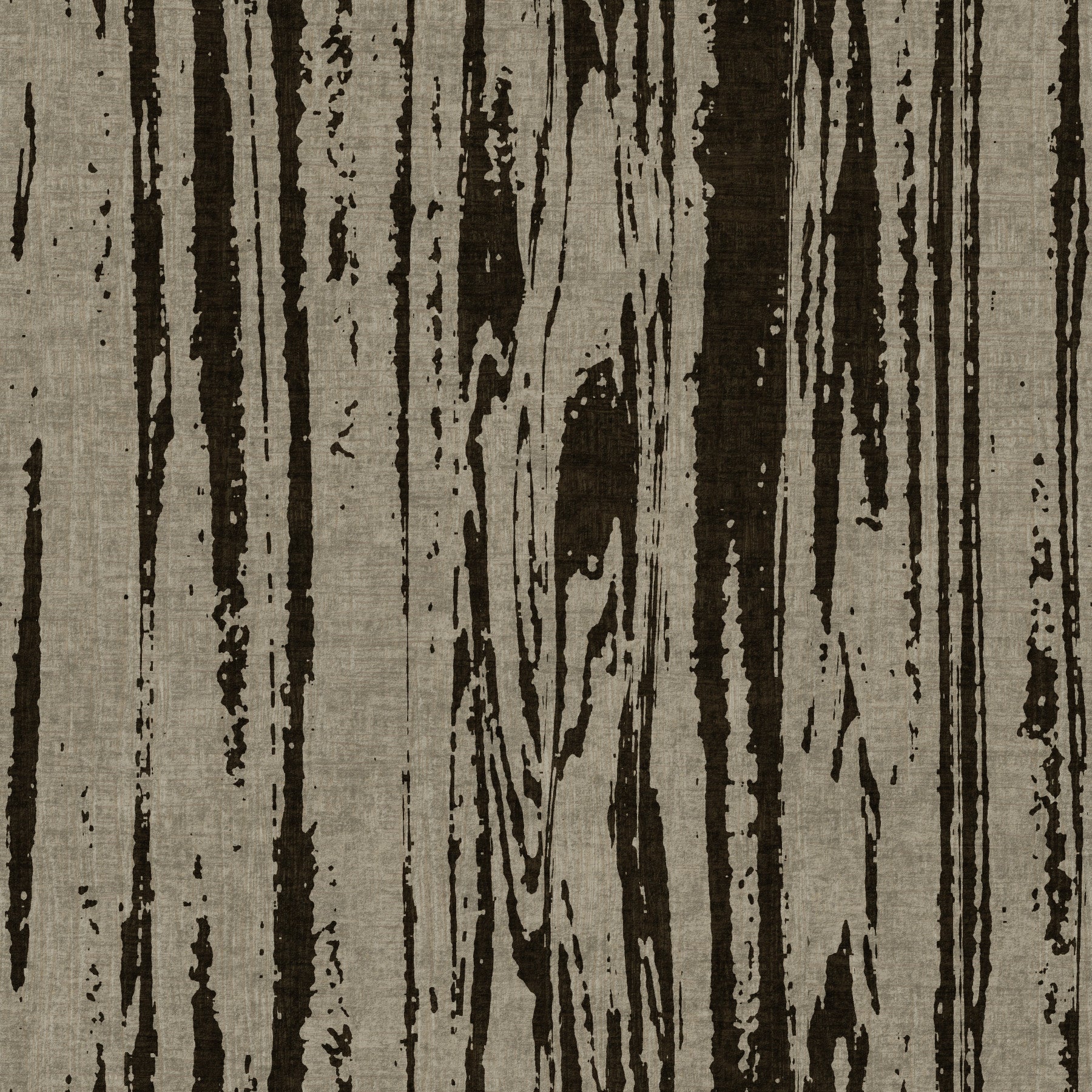 Living room with Walnut Umber Wallpaper and dark organic woodgrain lines
