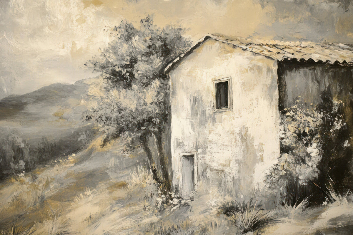 Rustic Retreat: Painterly Landscape Wall Mural in your room — zoomed