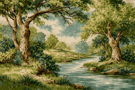 Woodland River Bend Wall Mural