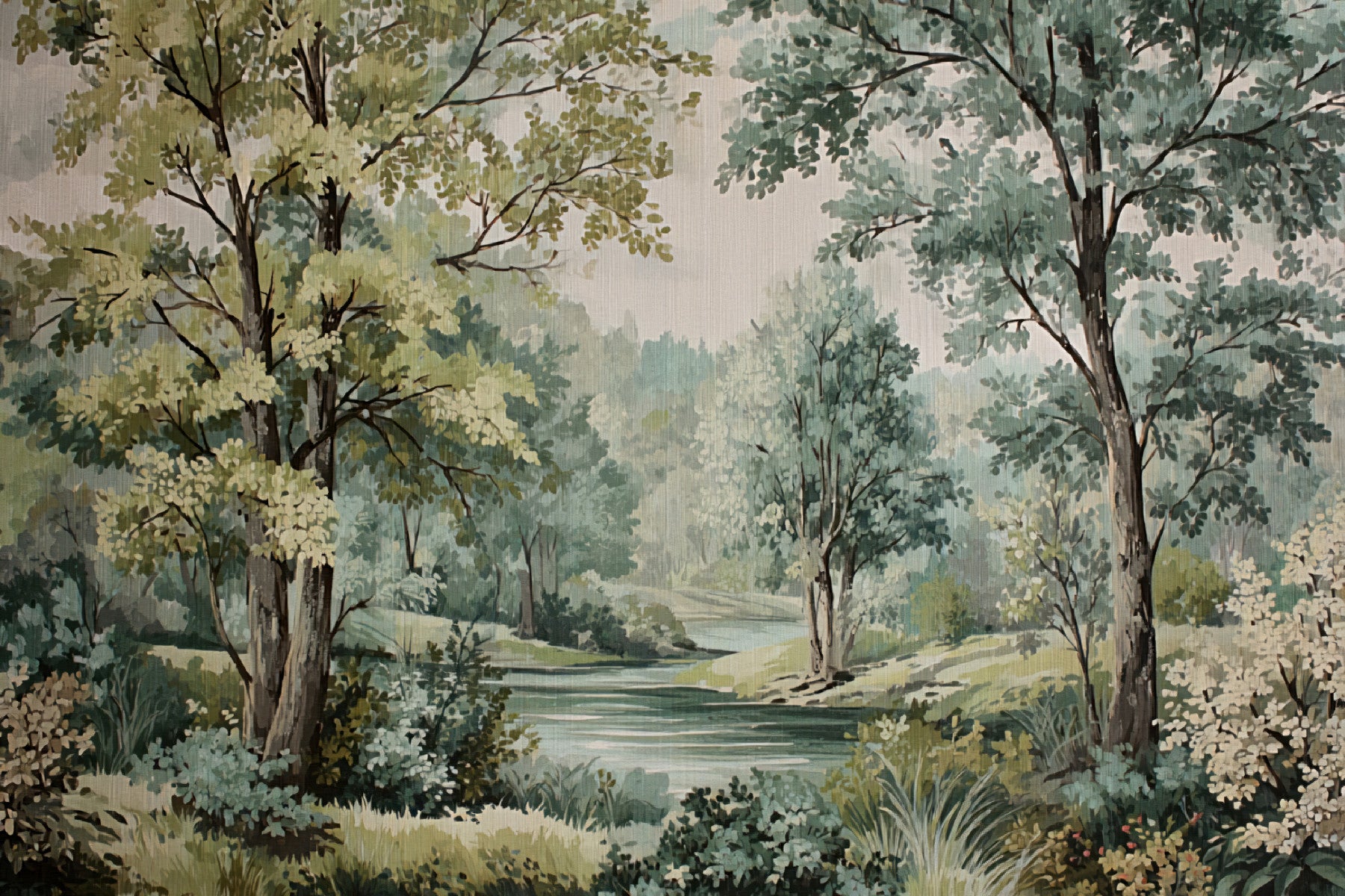 Woodland River Retreat Wall Mural