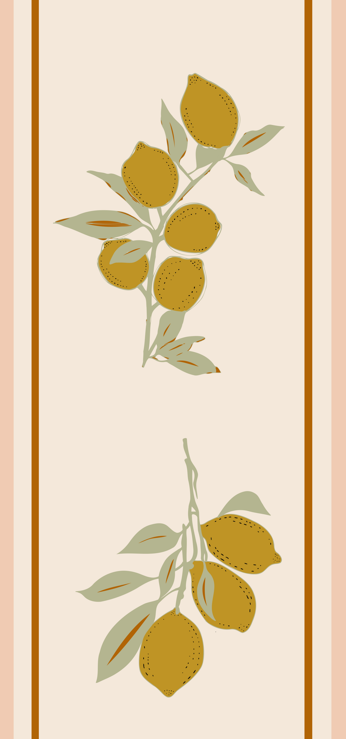 Olive Lemon Branch Wallpaper Mediterranean Style Wallpaper⁠ in your room — zoomed
