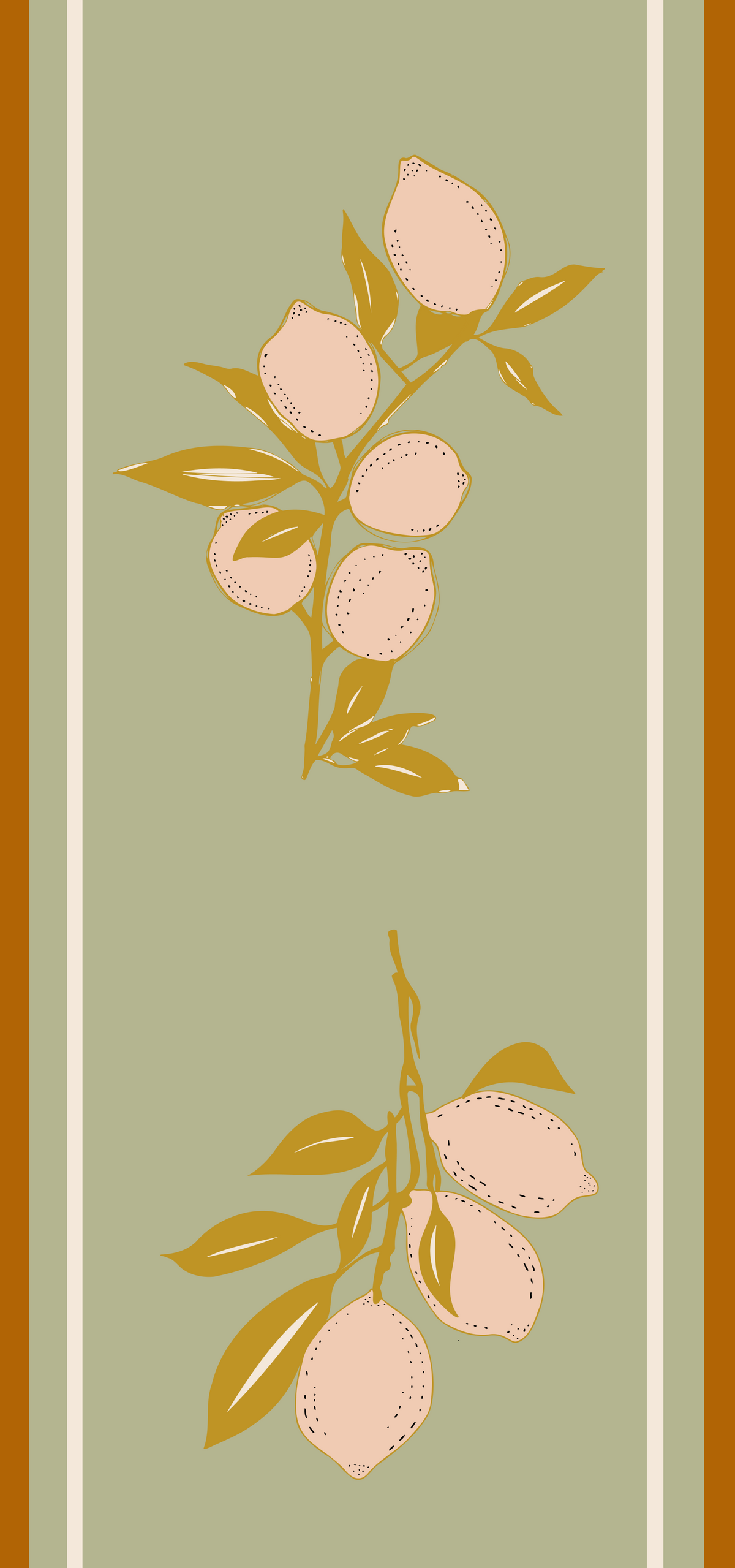 Sage Lemon Branch Wallpaper Mediterranean Style Wallpaper⁠ in your room