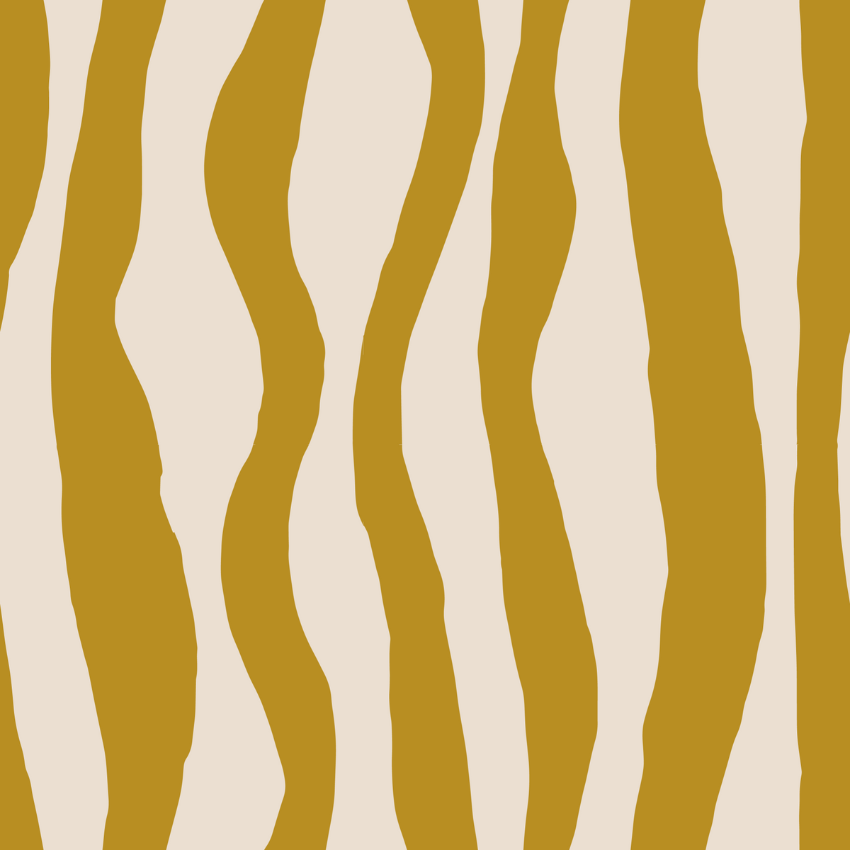 Mustard Wavy Stripe Wallpaper Retro Boho Wallpaper⁠ in your room — zoomed