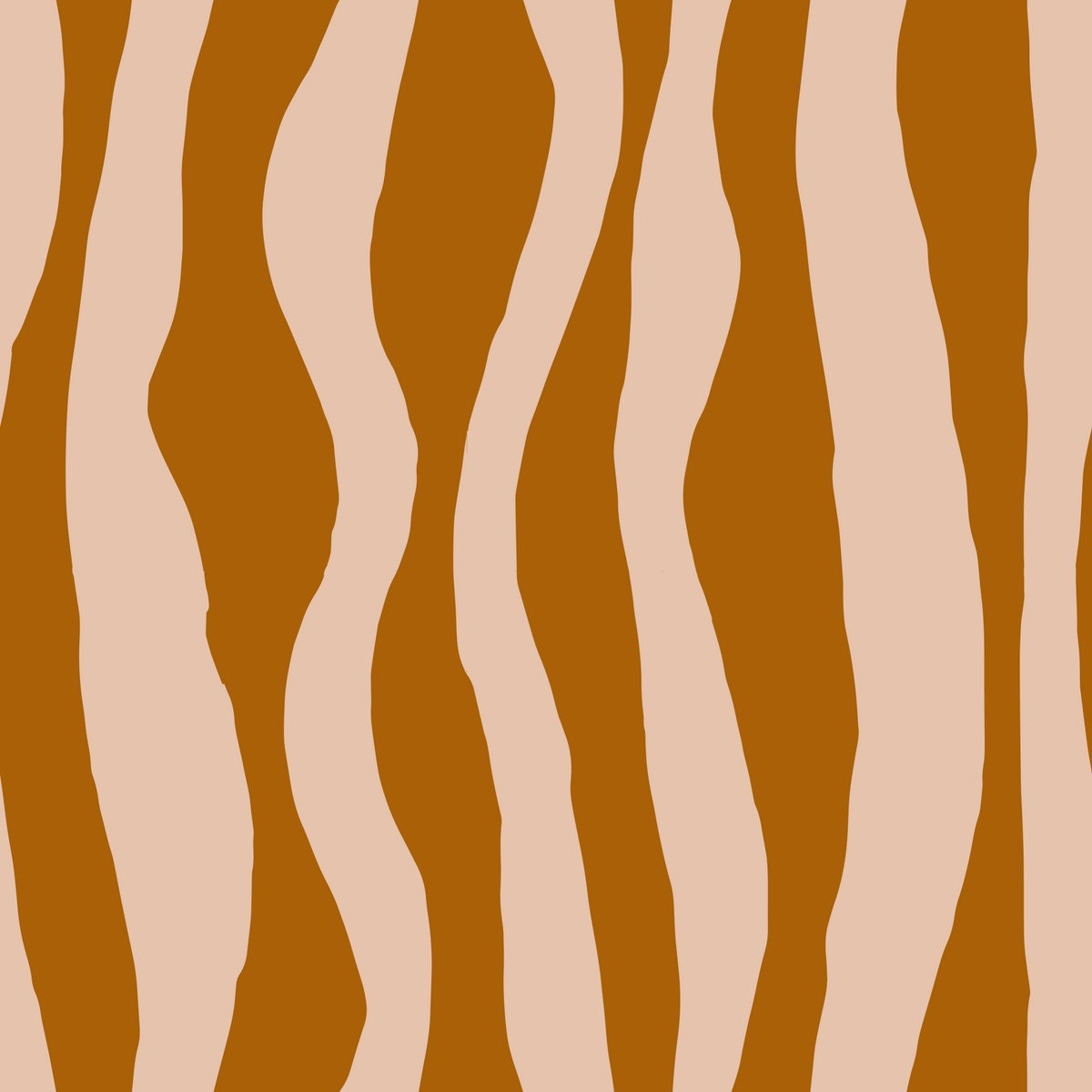 Terracotta Pink Wavy Stripe Wallpaper Retro Boho Wallpaper⁠ in your room — zoomed