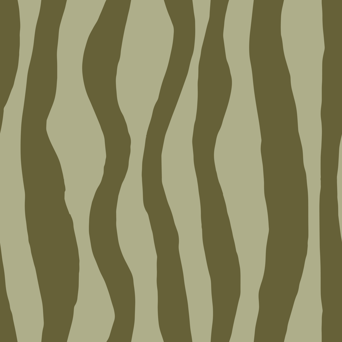 Olive Green Wavy Stripe Wallpaper Organic Retro Wallpaper⁠ in your room — zoomed