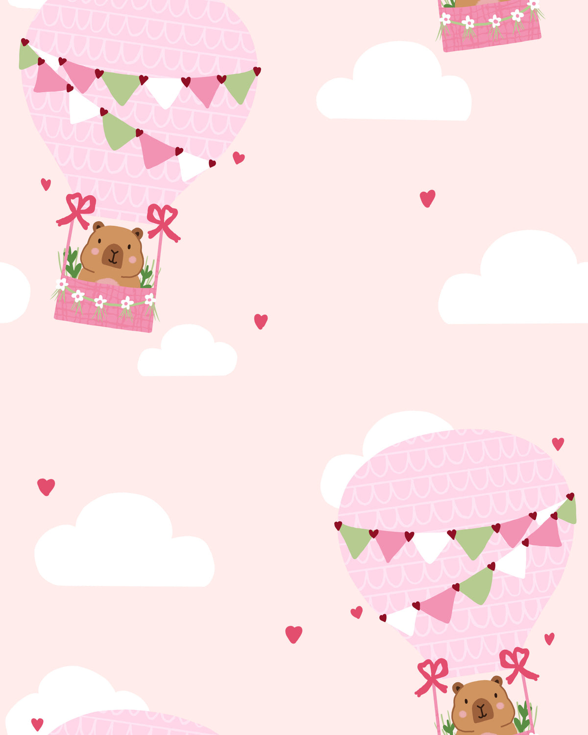 Sweet Bear Balloon Ride Wallpaper⁠ in your room — zoomed