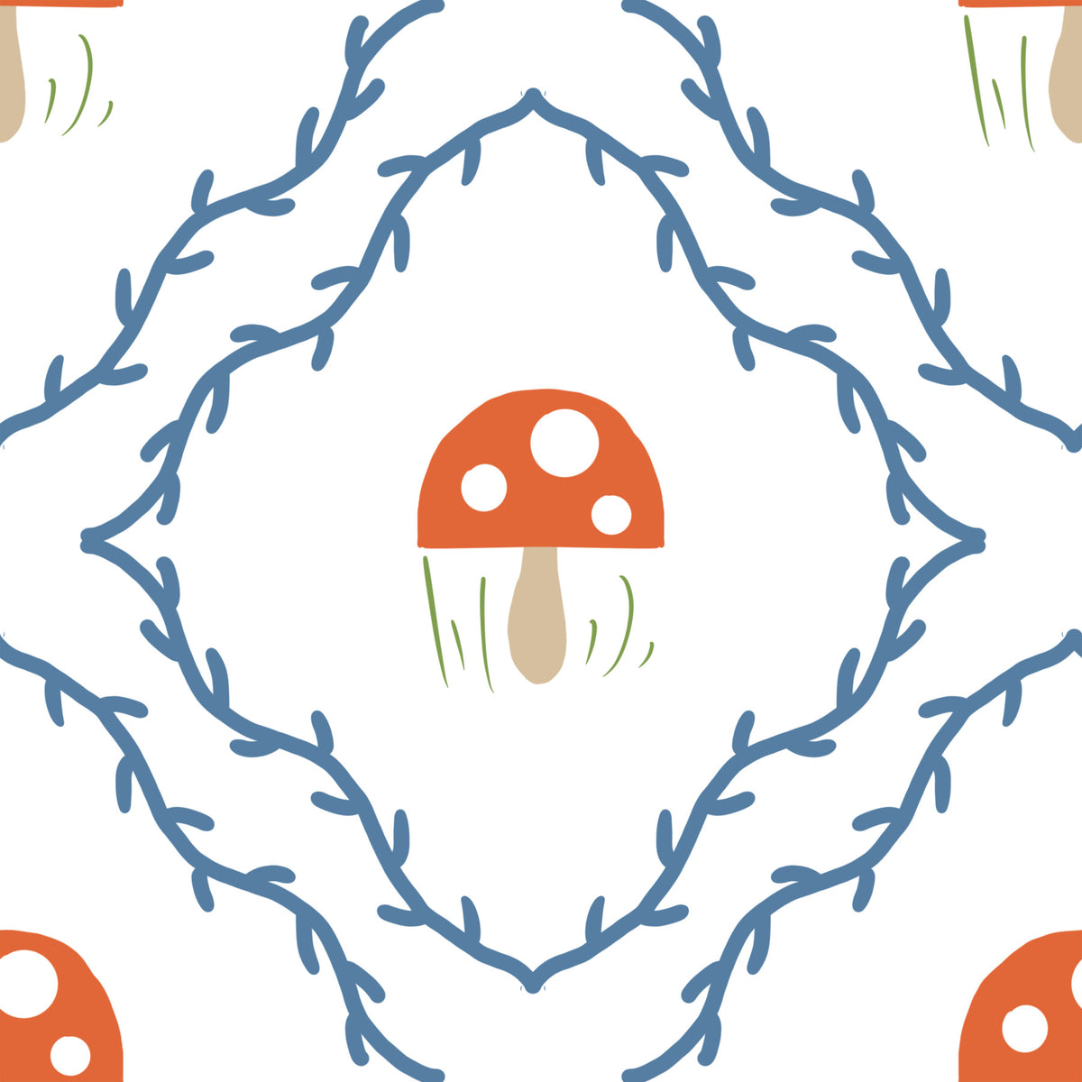 Whimsical Mushroom Vines Wallpaper⁠ in your room