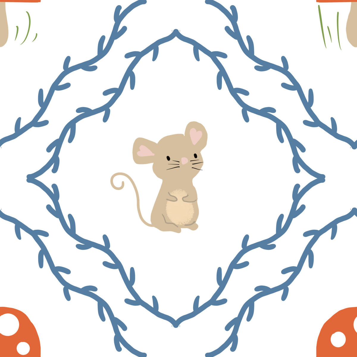 Whimsical Woodland Mouse Wallpaper⁠ in your room