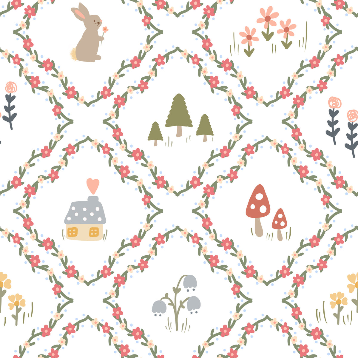 Whimsical Woodland Diamond Wallpaper⁠
