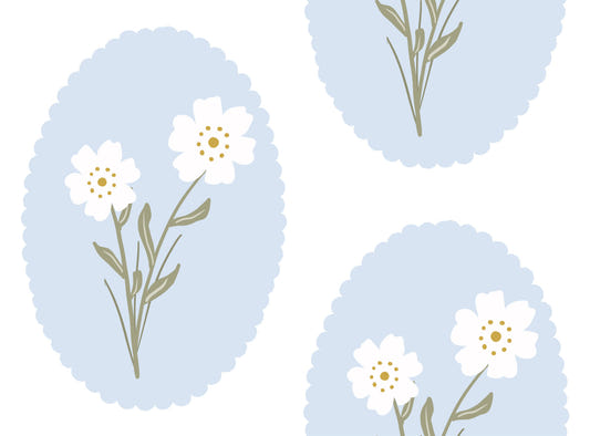 Scalloped Floral Serenity Wallpaper⁠