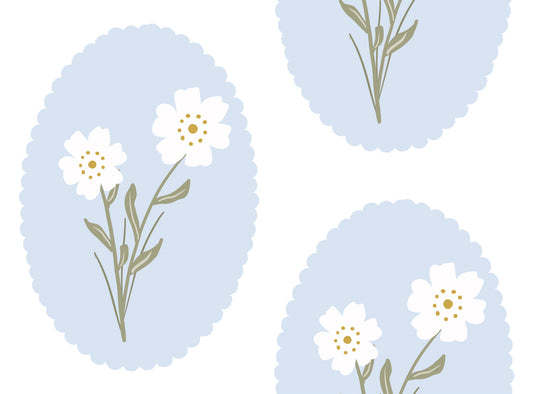 Scalloped Floral Serenity Wallpaper⁠