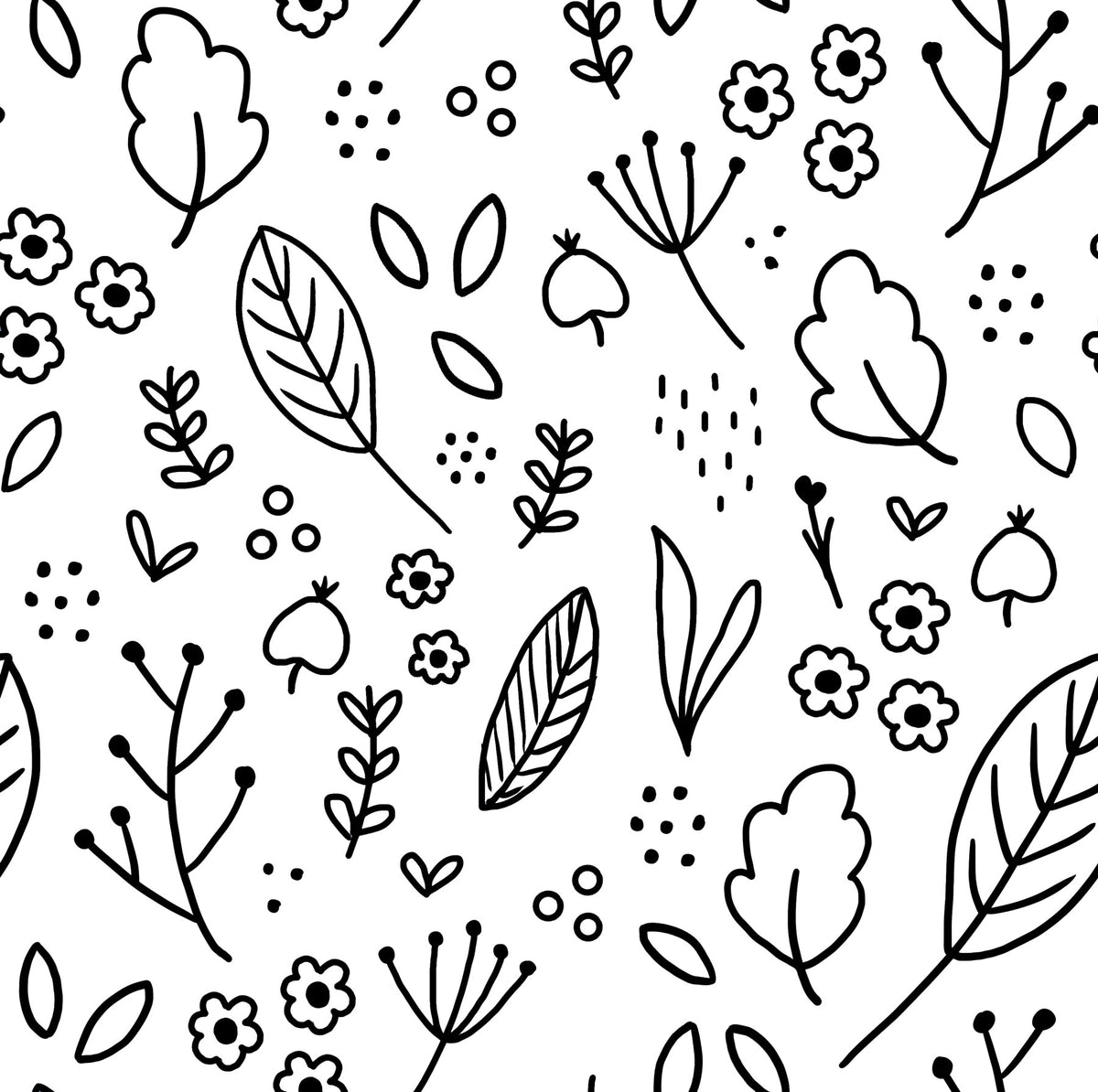 Monochrome Leaves  Wallpaper⁠ in your room — zoomed