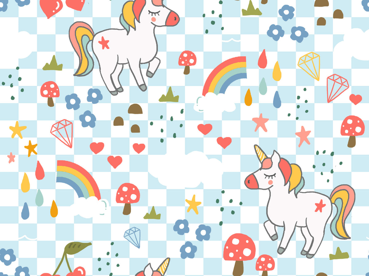 Checkerboard Unicorn Dreams Wallpaper⁠ in your room