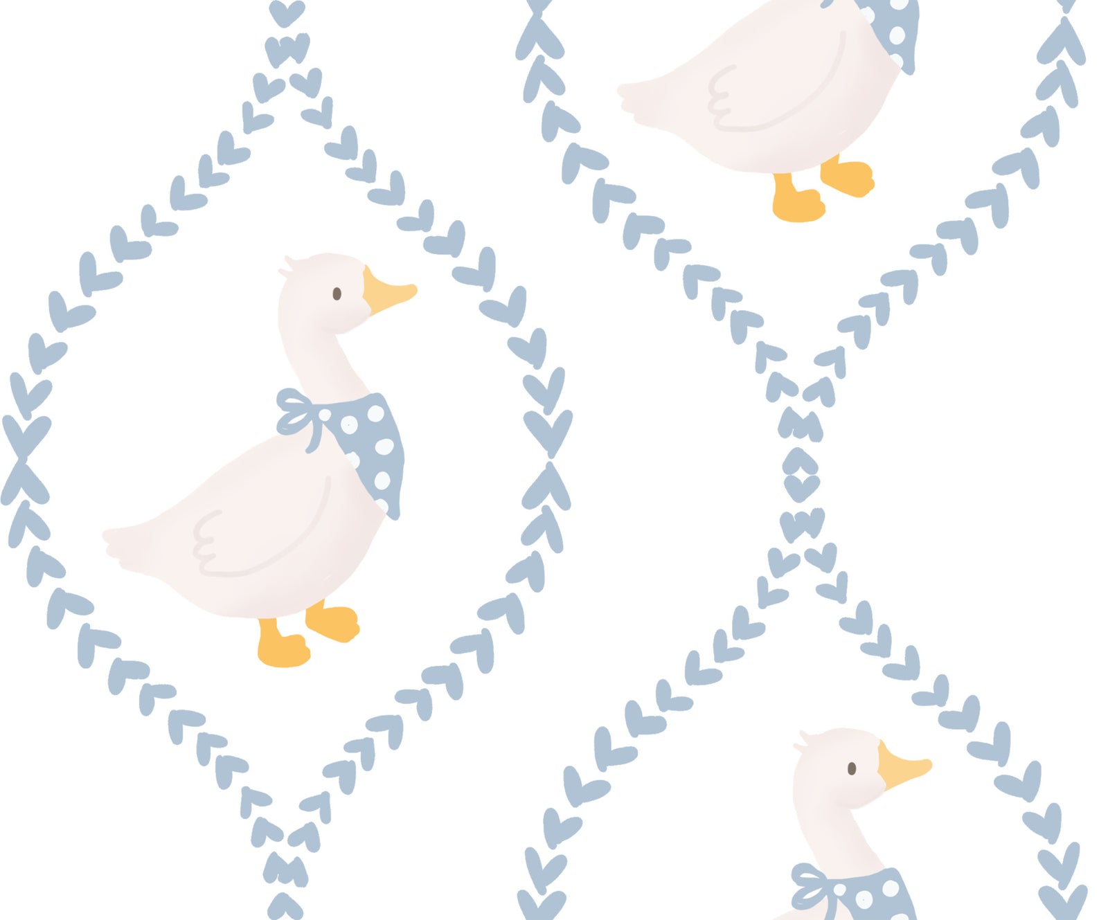 Dapper Ducks & Dainty Hearts Wallpaper⁠