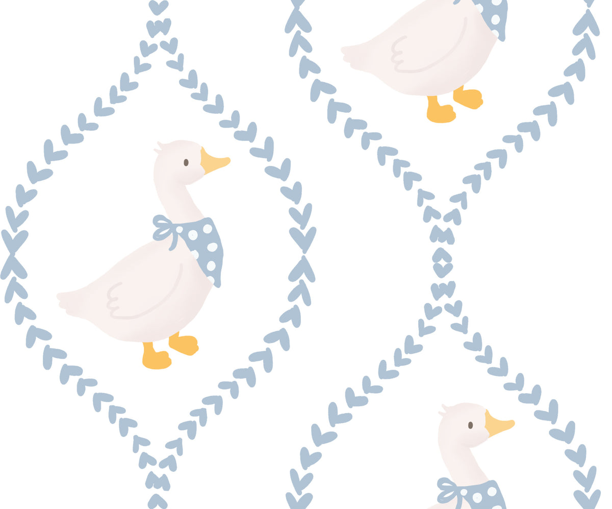 Dapper Ducks & Dainty Hearts Wallpaper⁠