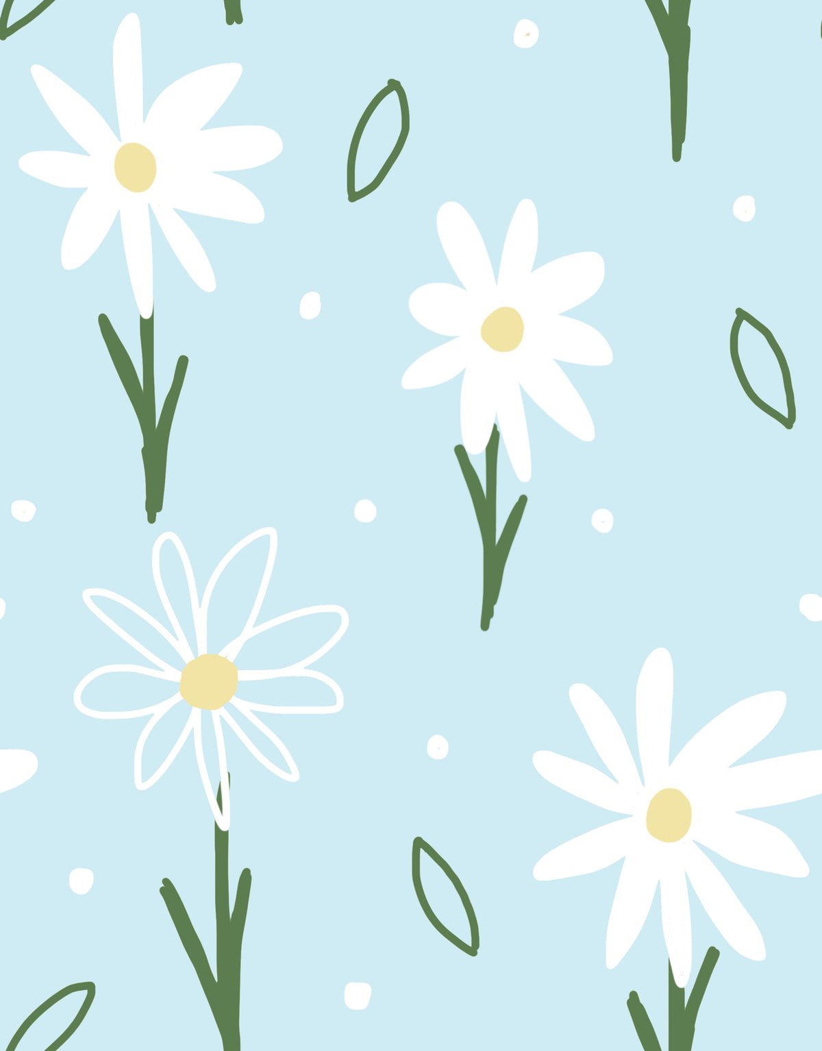 Daisy Delight on Blue Wallpaper⁠ in your room