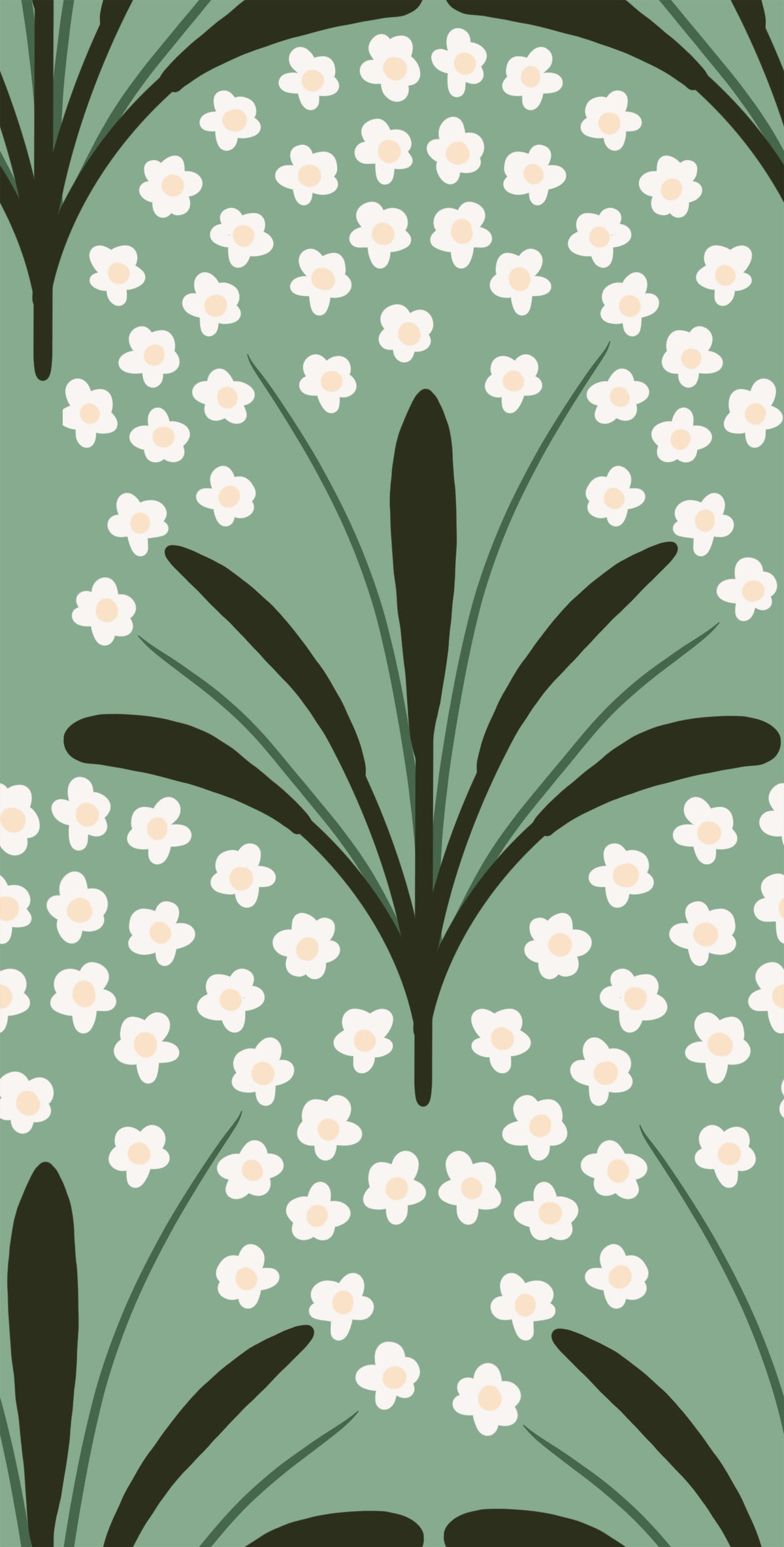 Green Petal Whispers Wallpaper⁠ in your room