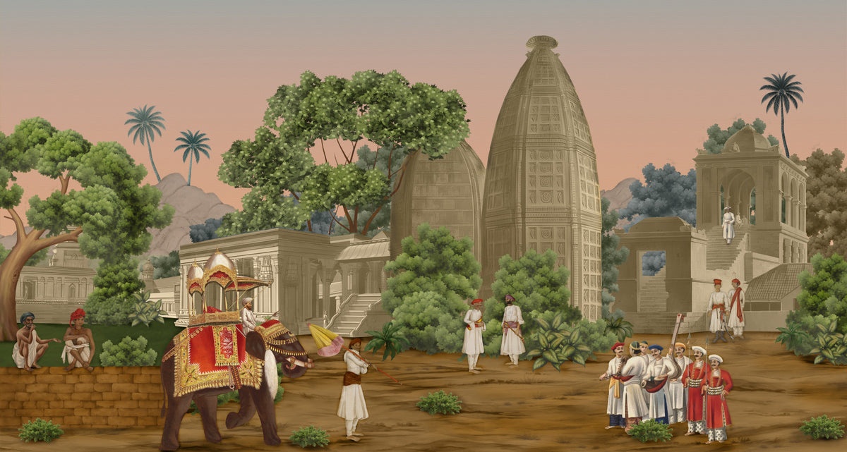 Royal Indian Procession Wall Mural in your room