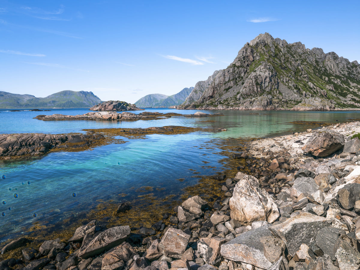 Coastal Peaks & Turquoise Depths Wall Mural in your room — zoomed