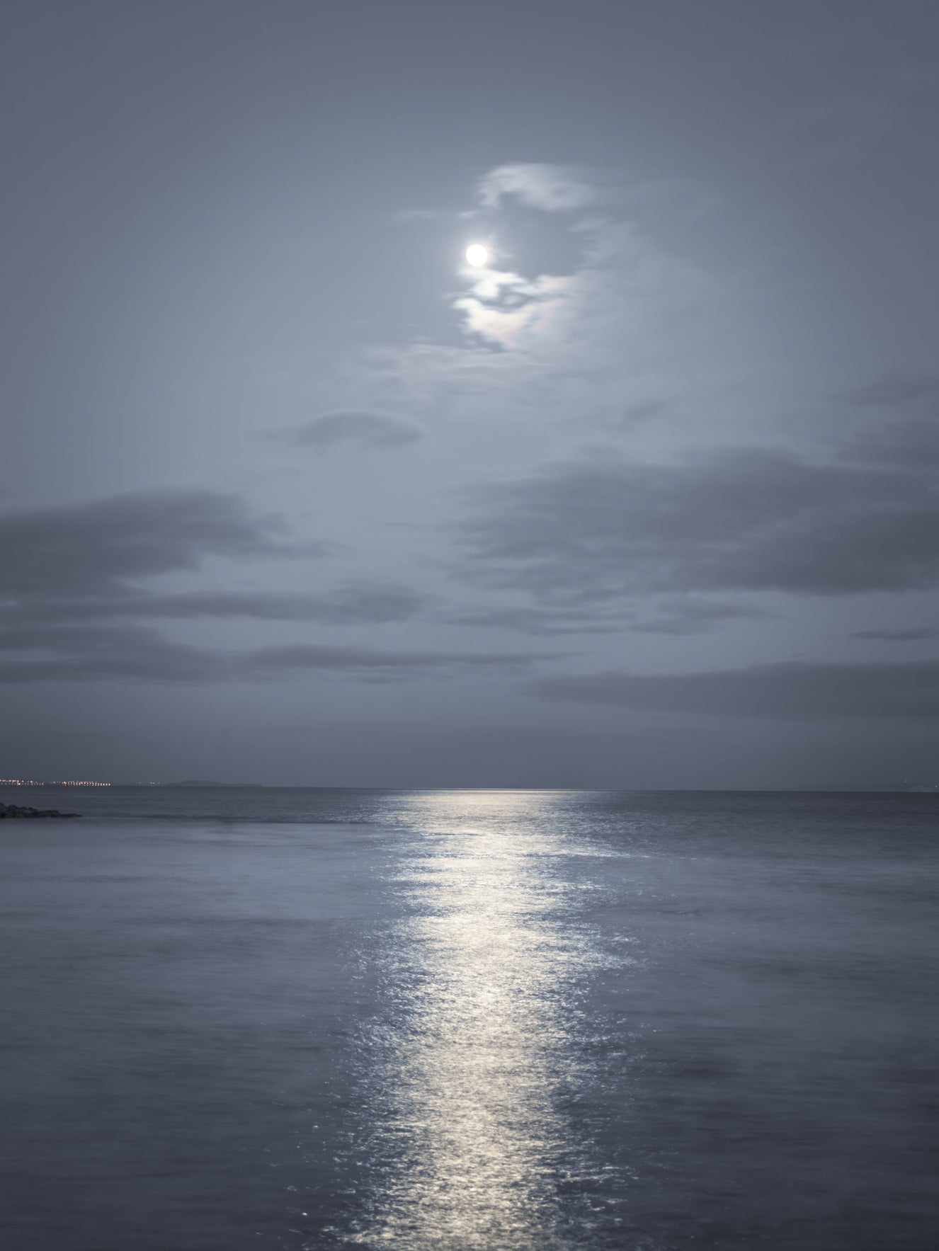 Moonlit Ocean Serenity Wall Mural