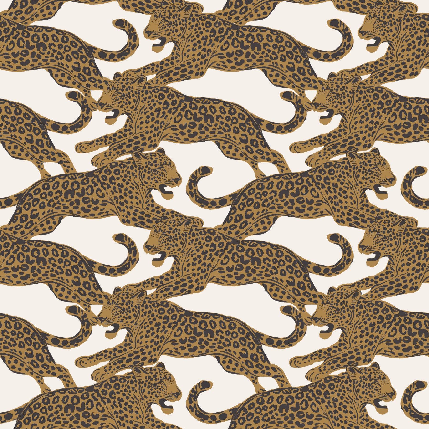 kids Bedroom styled with the Golden Leopard Chase wallpaper in tan and cream
