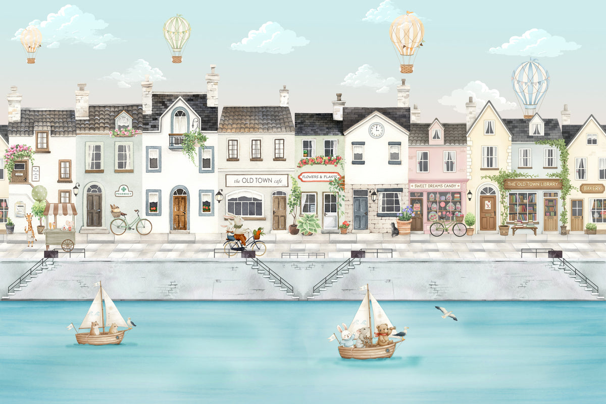 Quaint Canal Town Dreams Wall Mural in your room — zoomed