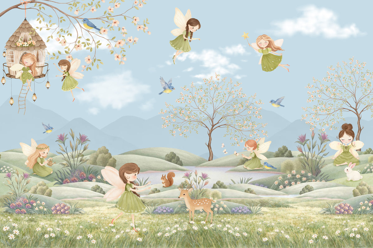 Fairy Meadow Dreams Wall Mural in your room