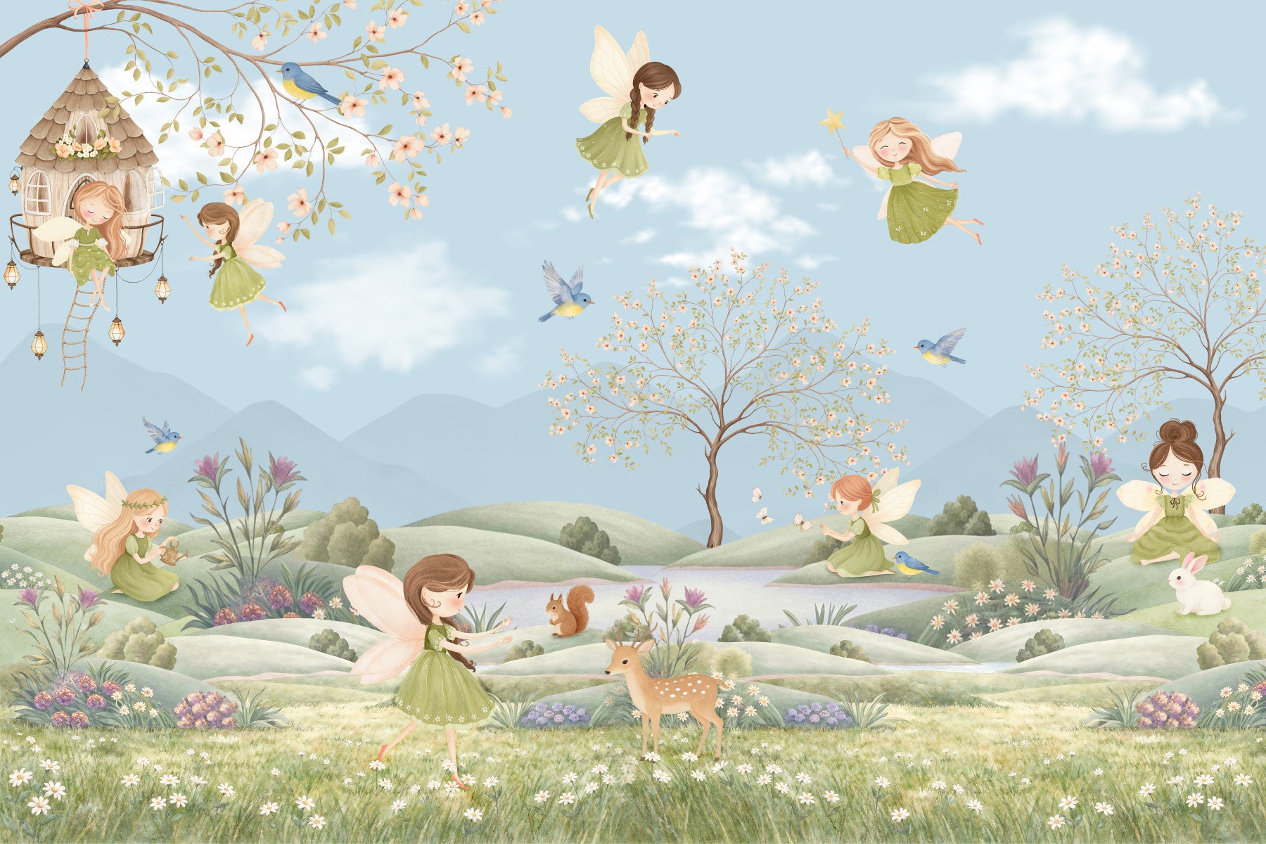 Fairy Meadow Dreams Wall Mural