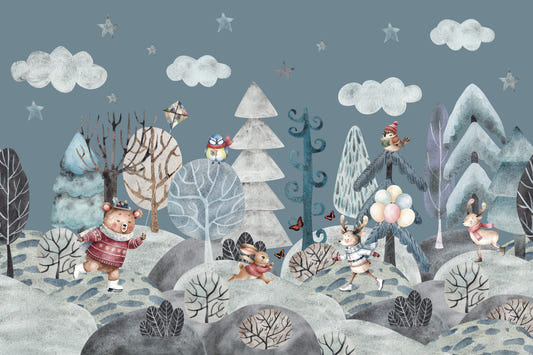 Frolicking Forest Friends Wall Mural