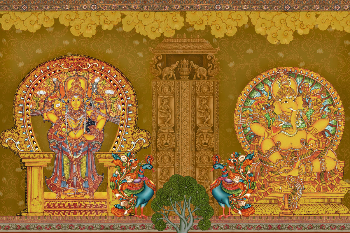 Kerala Mural Deities Wall Mural in your room