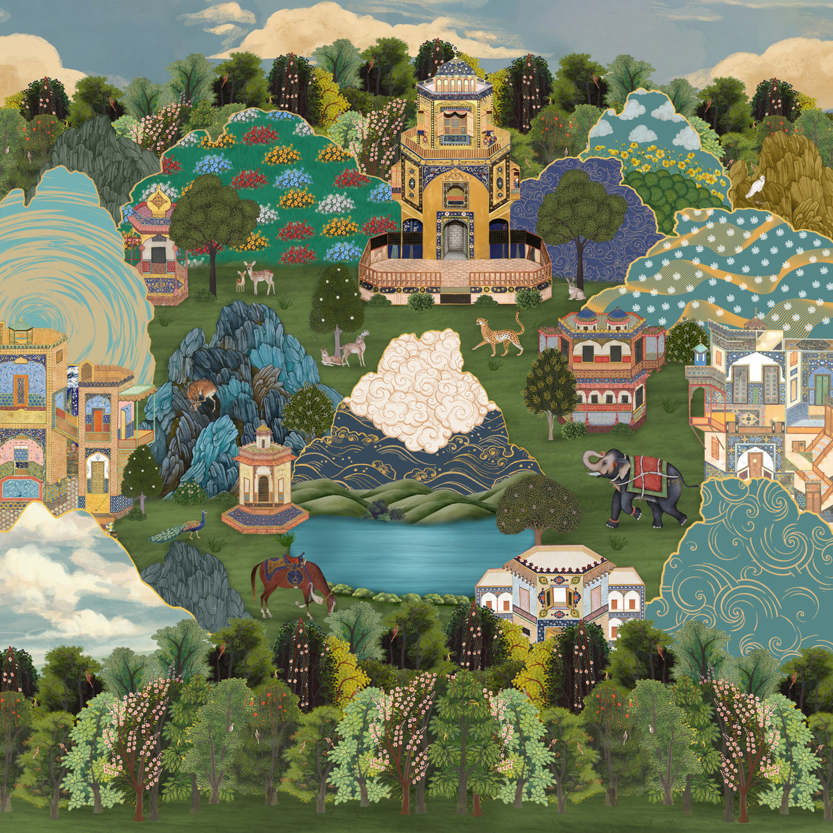 Royal Gardens of Mystical Lands Wall Mural in your room