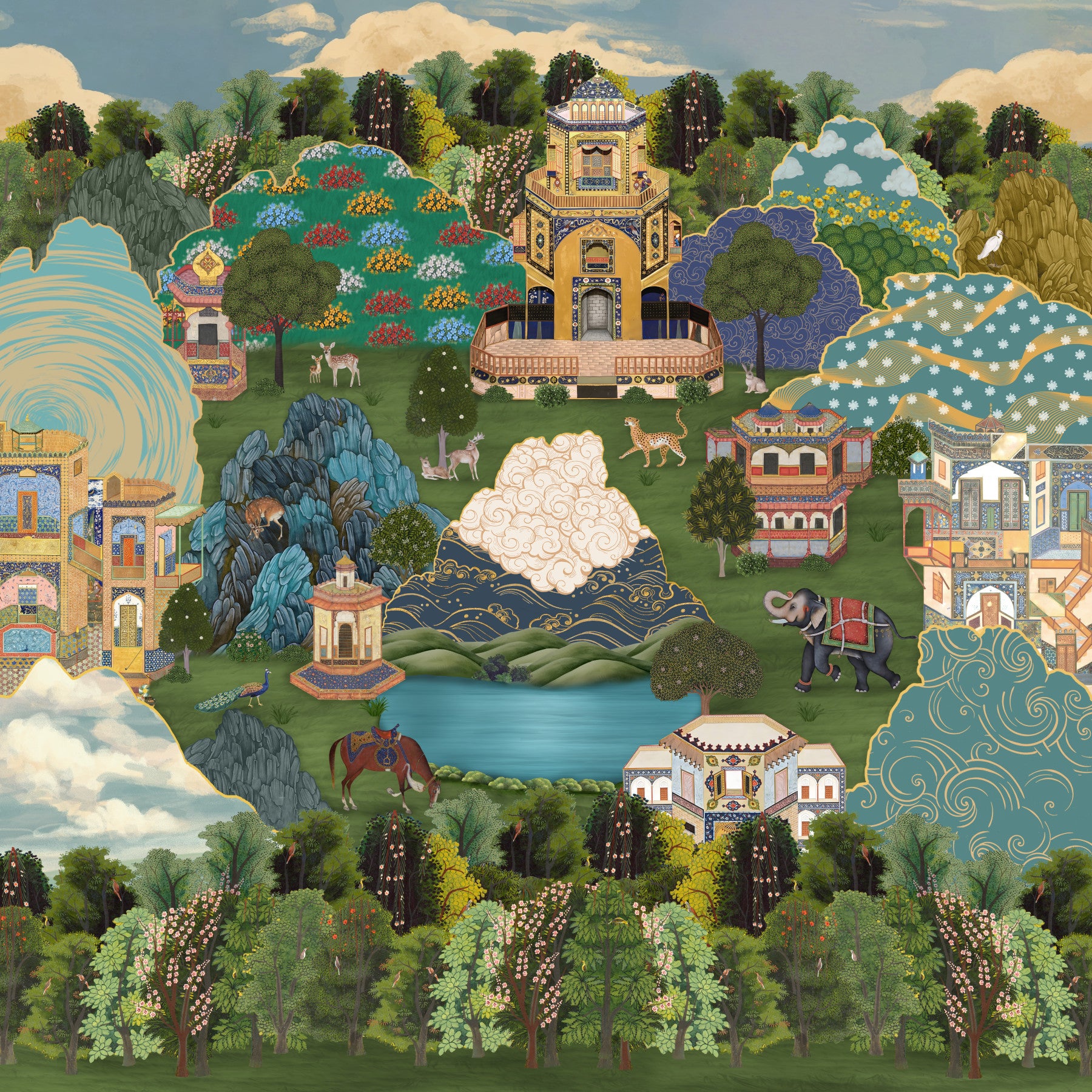 Royal Gardens of Mystical Lands Wall Mural