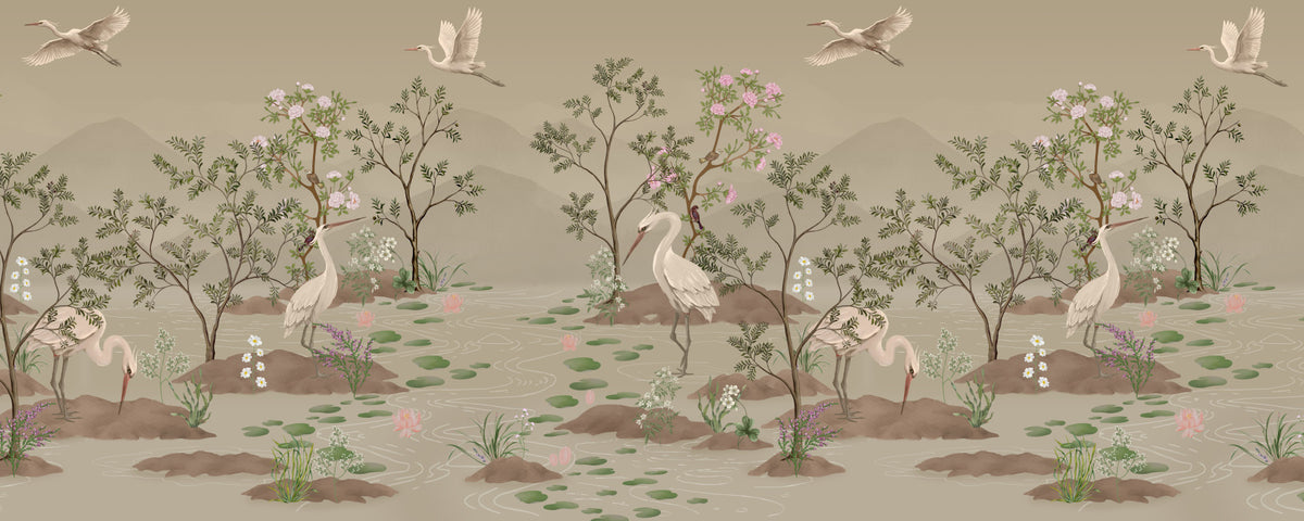 Ethereal Water Bloom Wall Mural