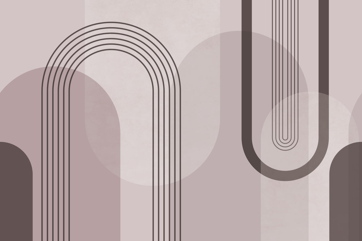 Geometric Harmony in Mauve Wall Mural in your room