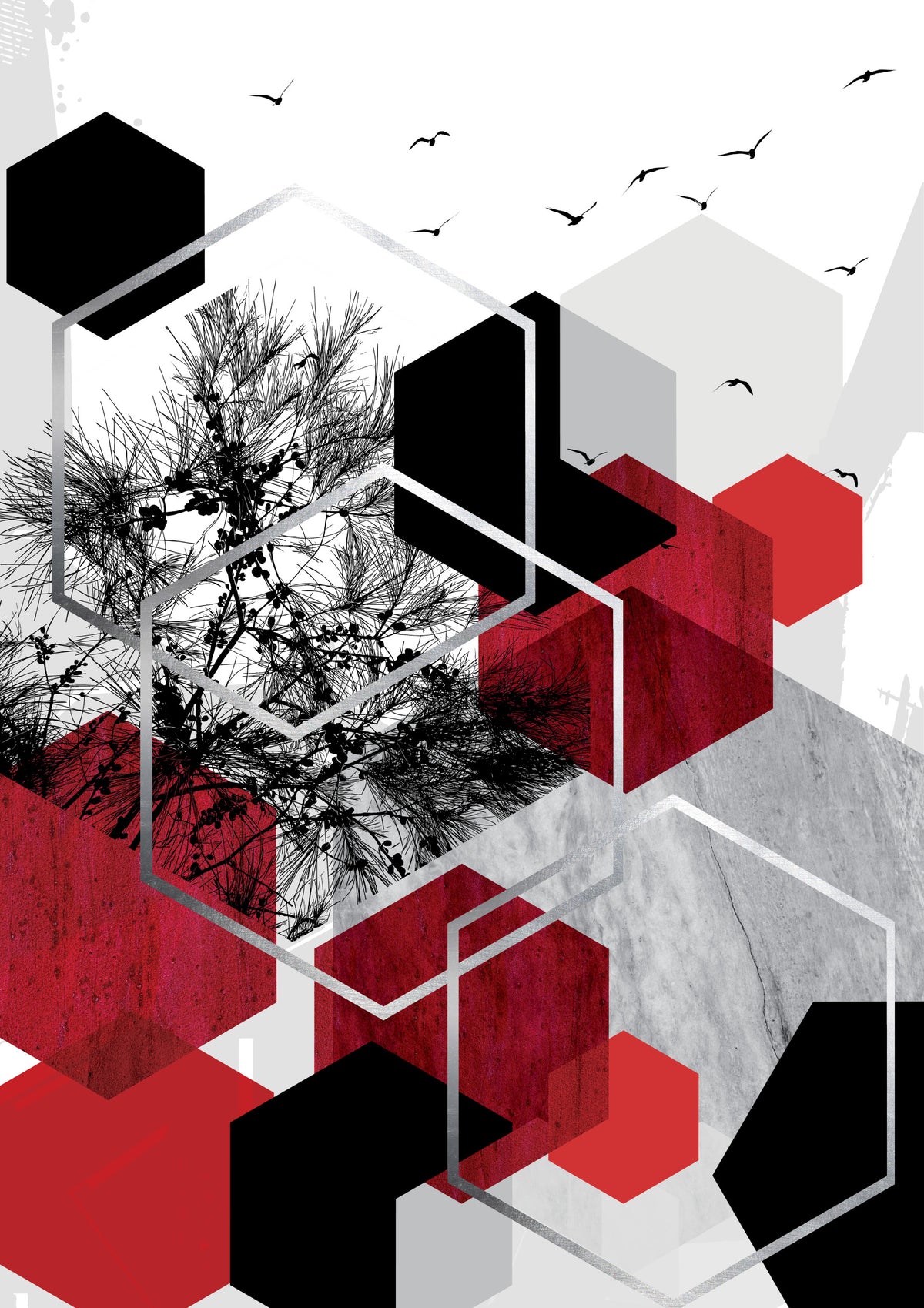 Urban Nature Contrast Wall Mural in your room