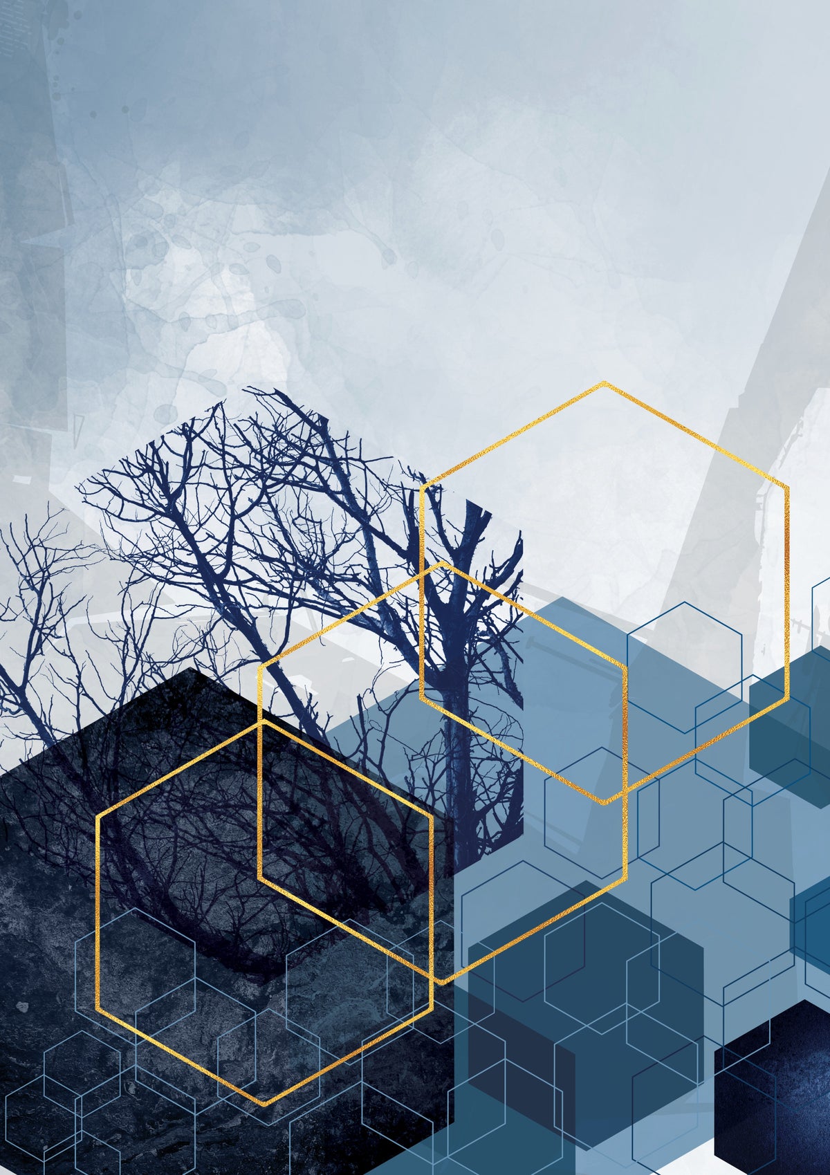 Geometric Forest Glimmer 2 Wall Mural in your room